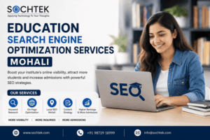 Education SEO Services Mohali banner showcasing SEO strategies to increase online visibility, student inquiries and admissions for educational institutions.